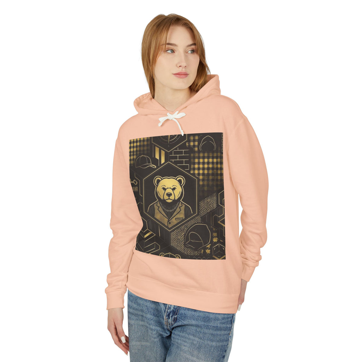 Geometric Bear Graphic Hoodie