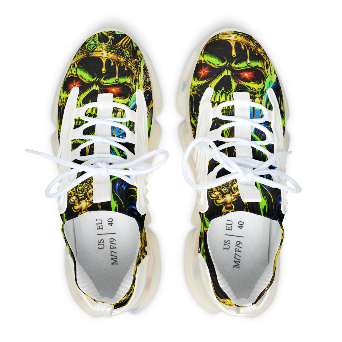 Women’s Mesh Sneakers – Neon Skull Streetwear Shoes