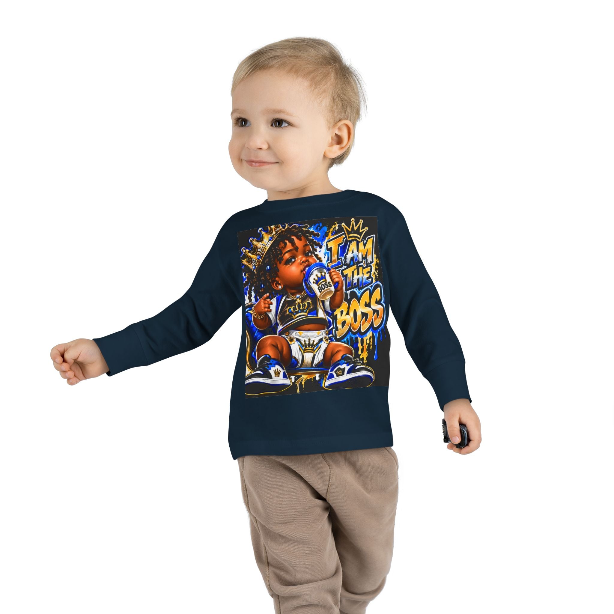 I Am The Boss Toddler Long Sleeve Tee — Cute Urban Baby Graphic Shirt