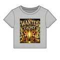 Wanted For My Light Baby Tee — Gold Fist Graphic Crop Top