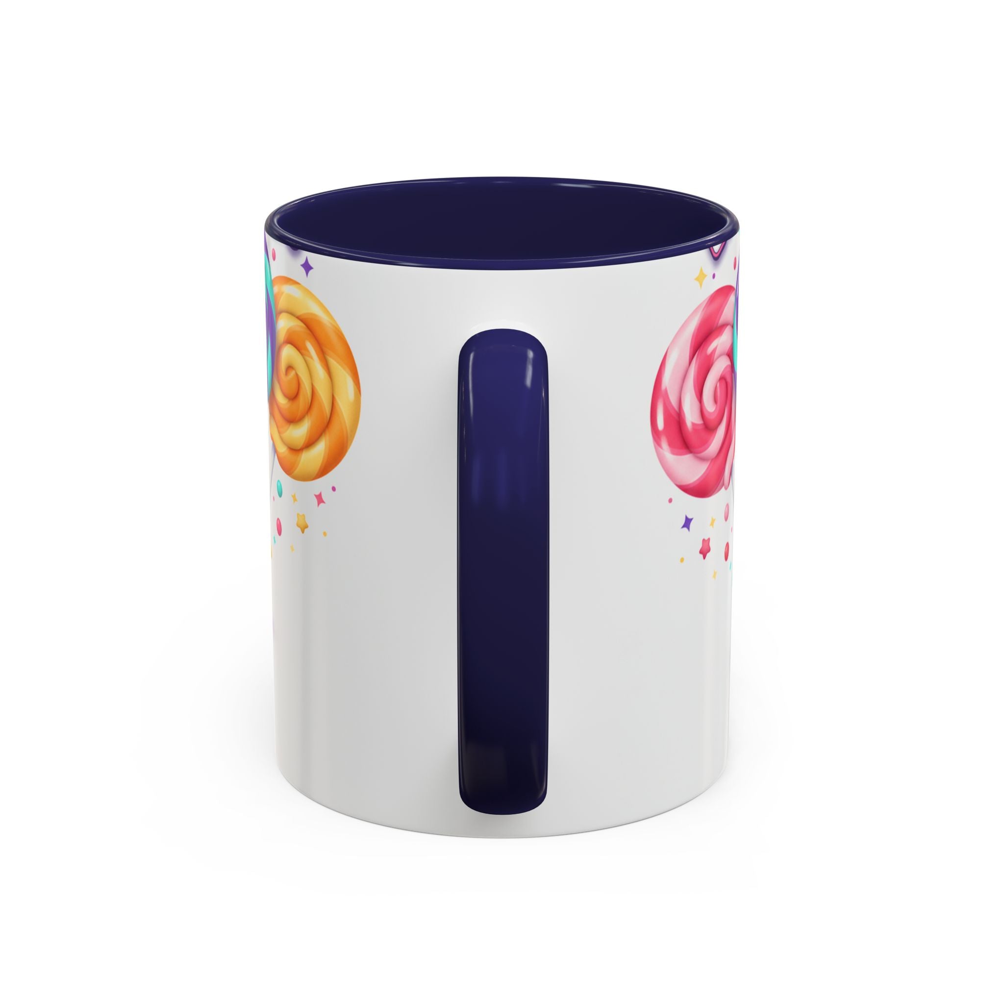 Lollipop Candy Coffee Mug — Colorful Swirl Sweets Accent Mug (11/15oz)