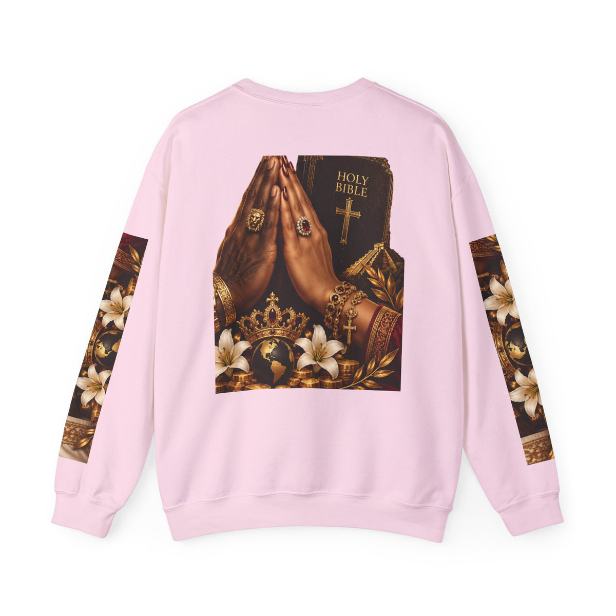 Holy Bible Praying Hands Religious Crewneck Sweatshirt