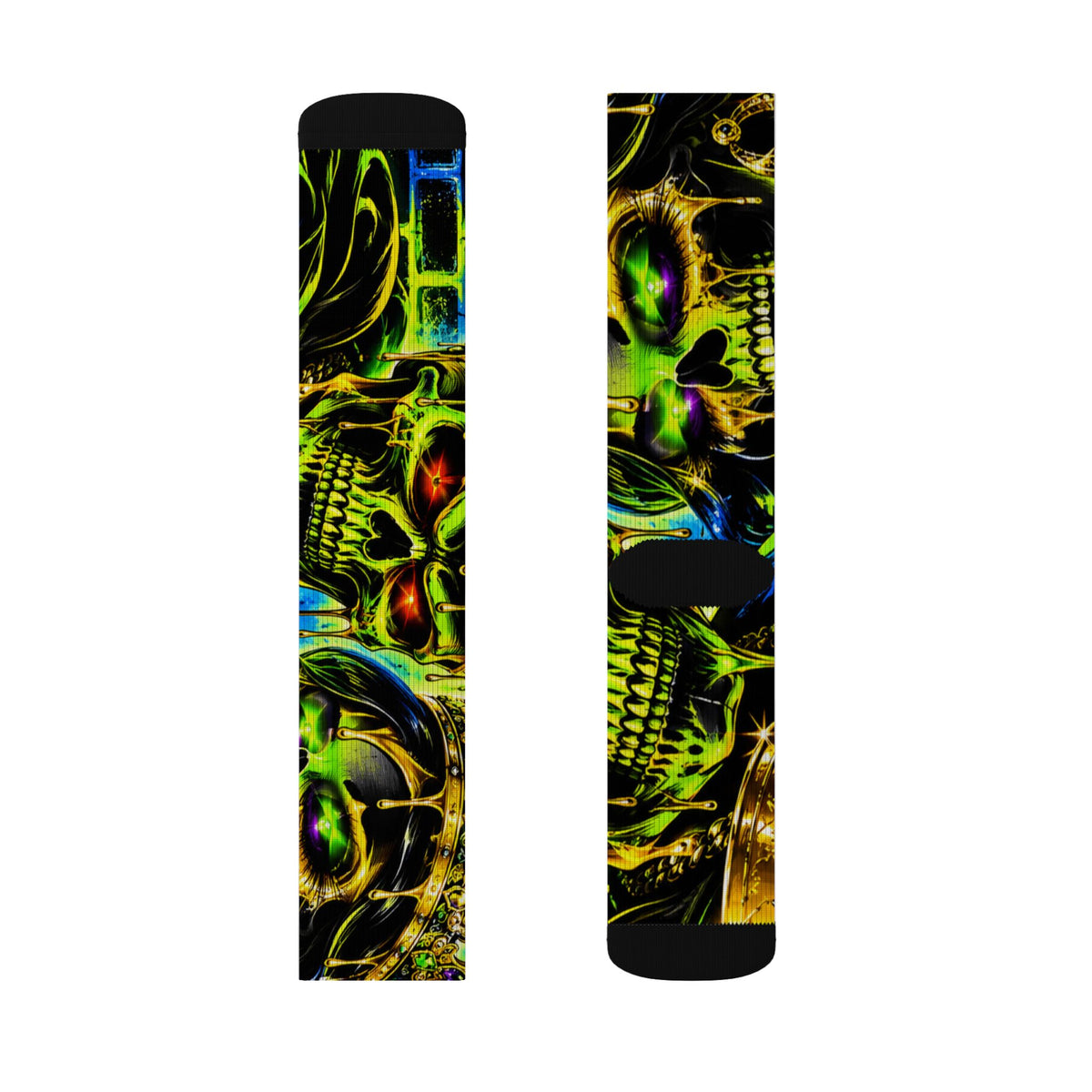Neon Alien Abstract Sublimation Socks