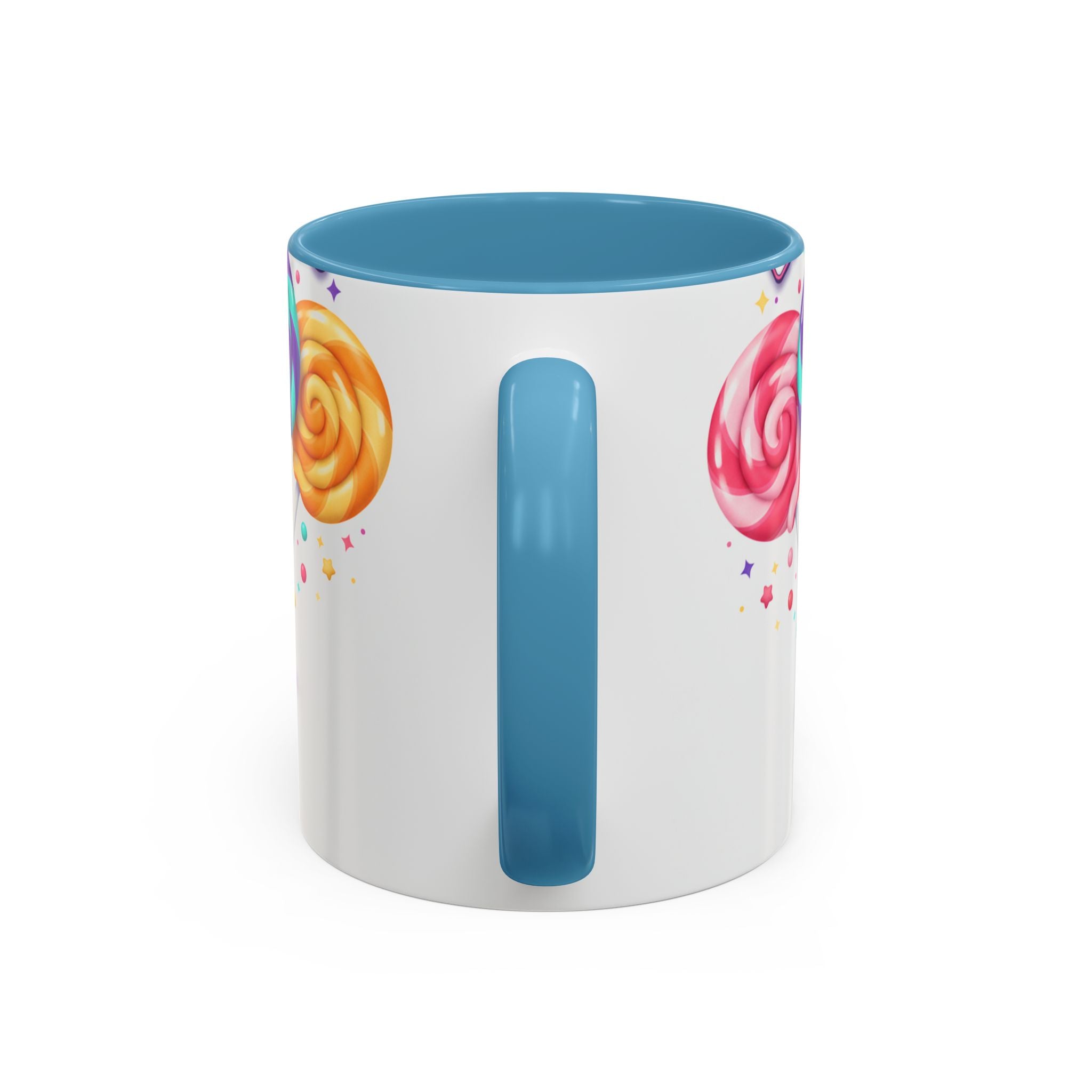 Lollipop Candy Coffee Mug — Colorful Swirl Sweets Accent Mug (11/15oz)