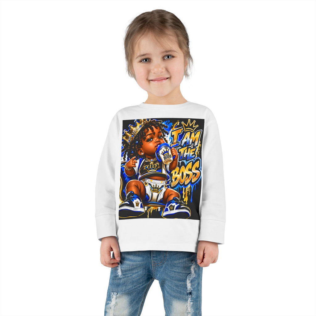 I Am The Boss Toddler Long Sleeve Tee — Cute Urban Baby Graphic Shirt