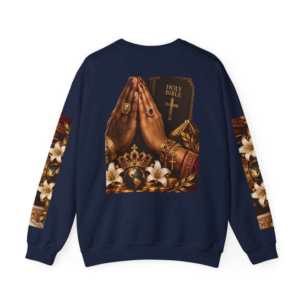 Holy Bible Praying Hands Religious Crewneck Sweatshirt