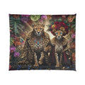 Majestic Leopard Couple Floral Jungle Comforter