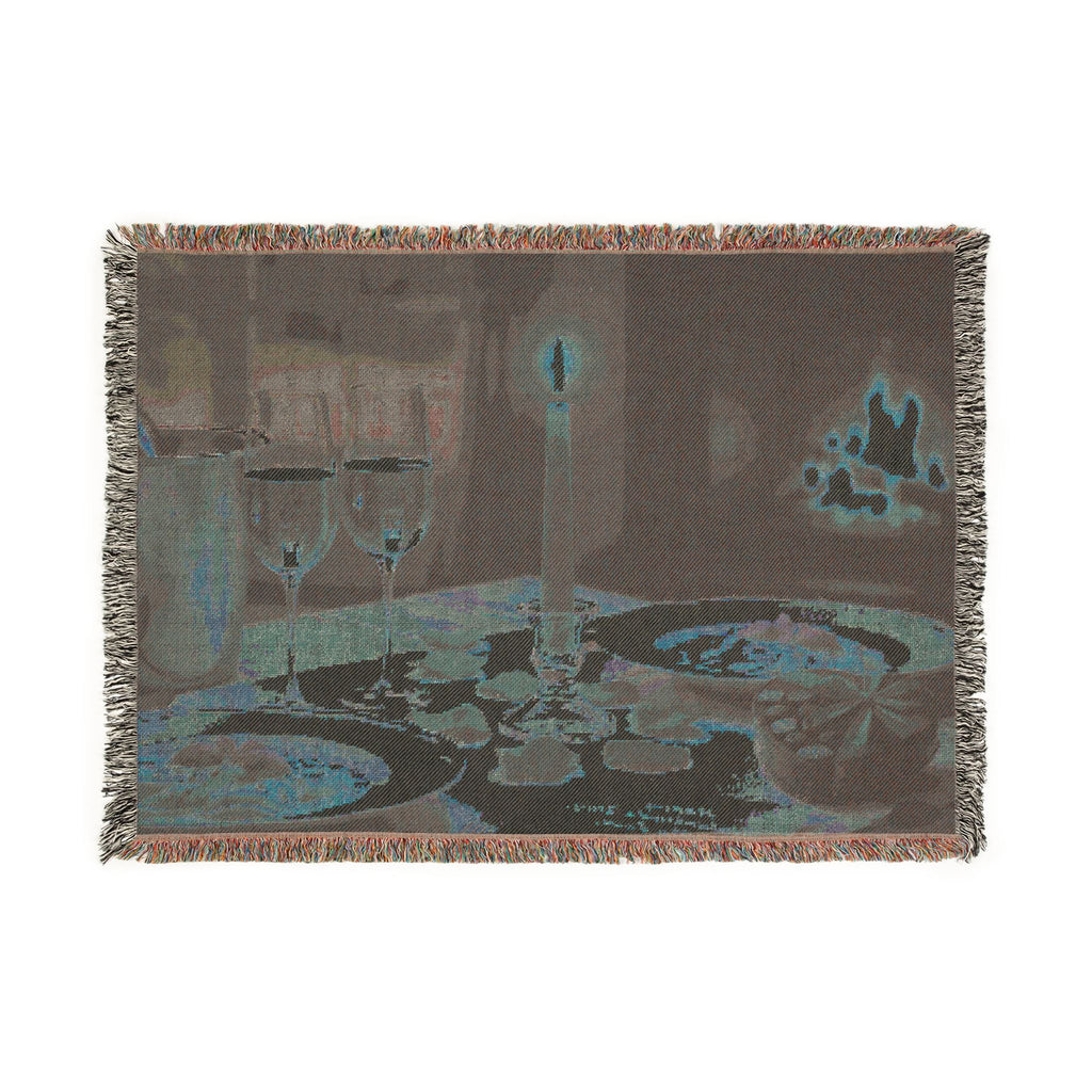 Cozy Candlelit Dinner Woven Blanket