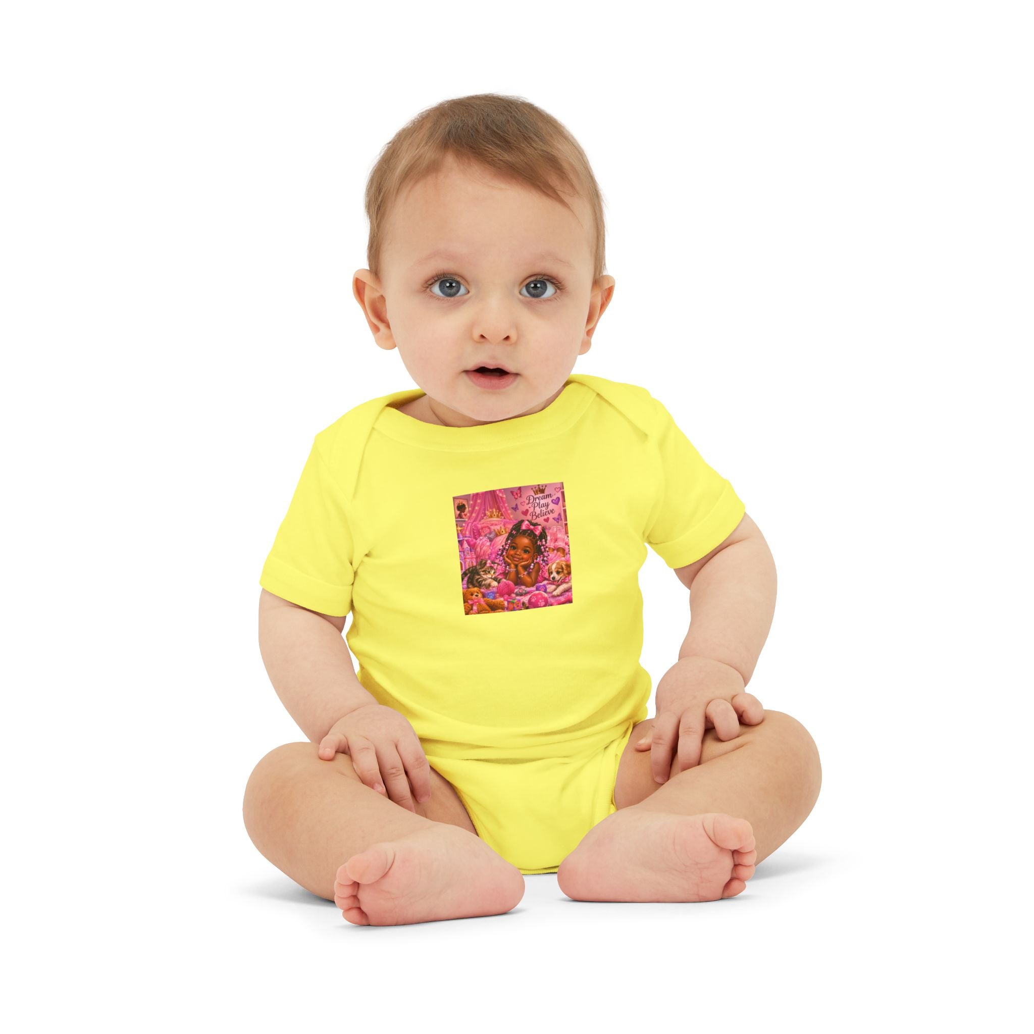 Pink Floral Baby Onesie – Cute Nursery Art Infant Jersey One Piece