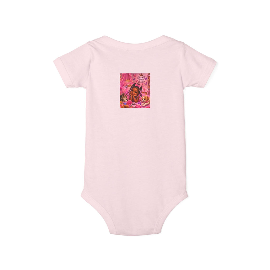 Pink Floral Baby Onesie – Cute Nursery Art Infant Jersey One Piece