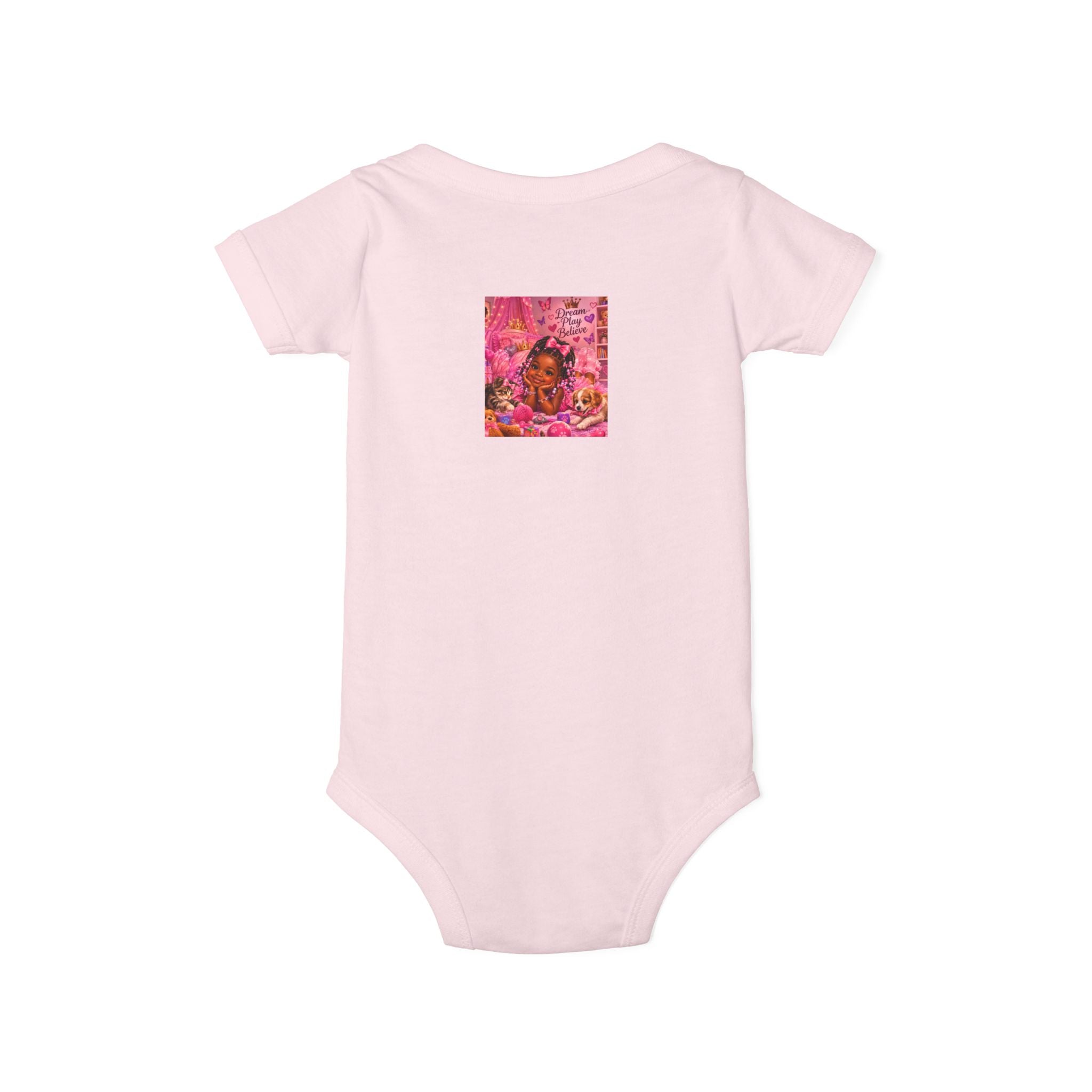 Pink Floral Baby Onesie – Cute Nursery Art Infant Jersey One Piece