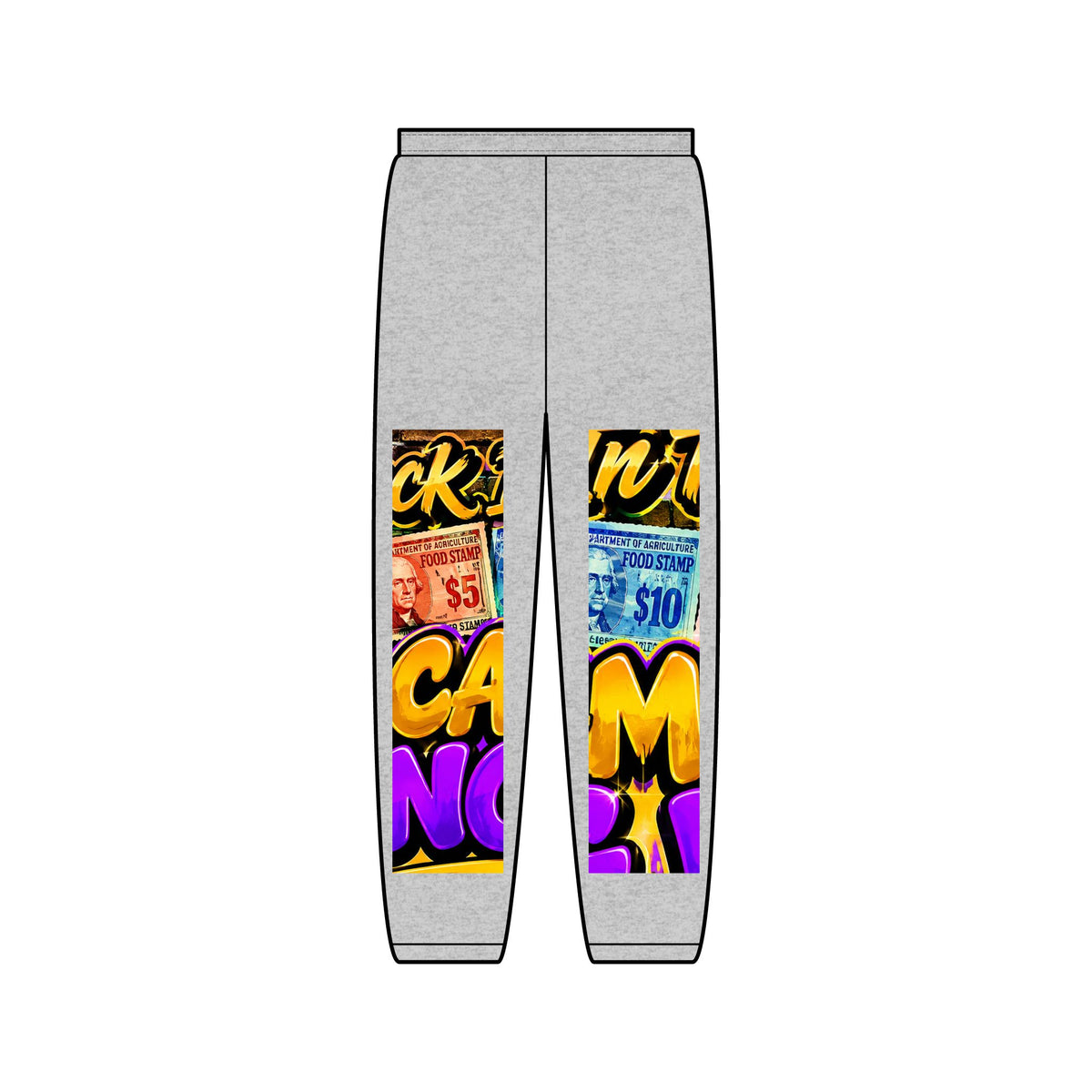 Money Graphic Sweatpants — Colorful Casino Jackpot Leg Art