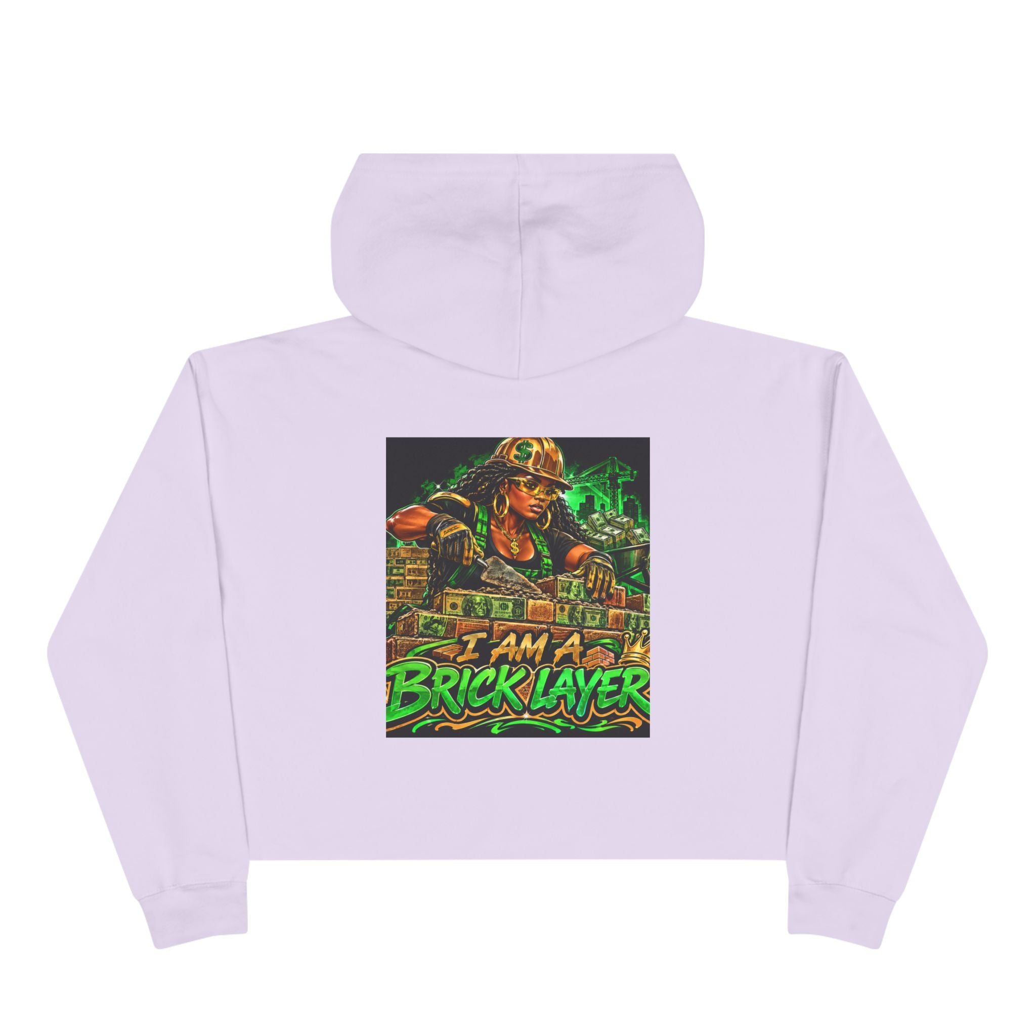 Bricklayer Crop Hoodie — I Am A Bricklayer Graphic Hoodie for Construction Workers