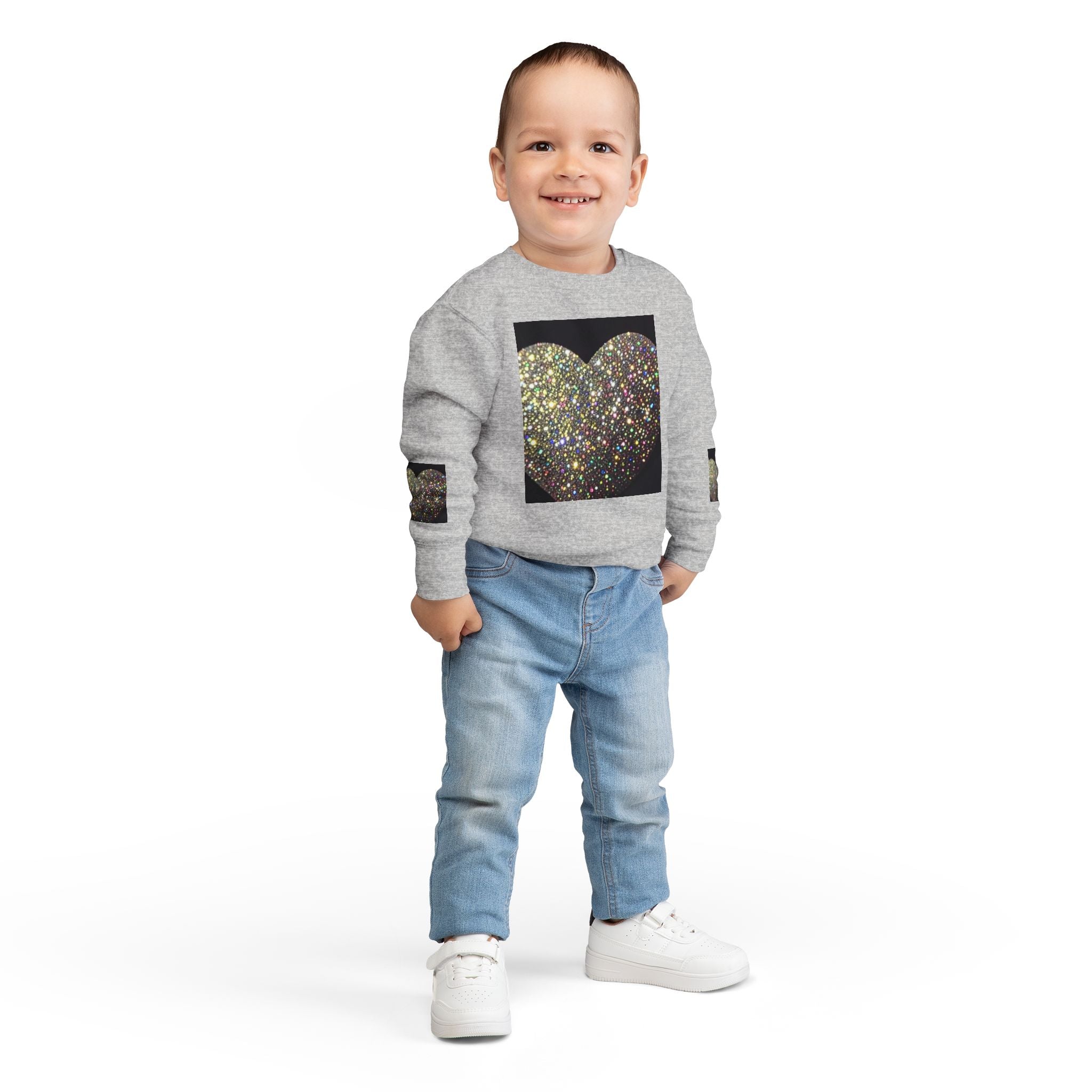 Glitter Heart Toddler Sweatshirt — Sparkly Sequin Heart Pullover for Kids