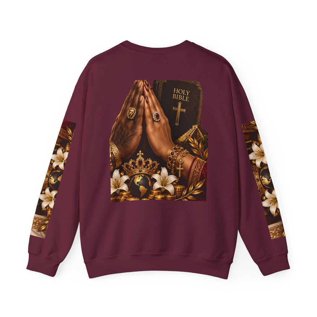 Holy Bible Praying Hands Religious Crewneck Sweatshirt