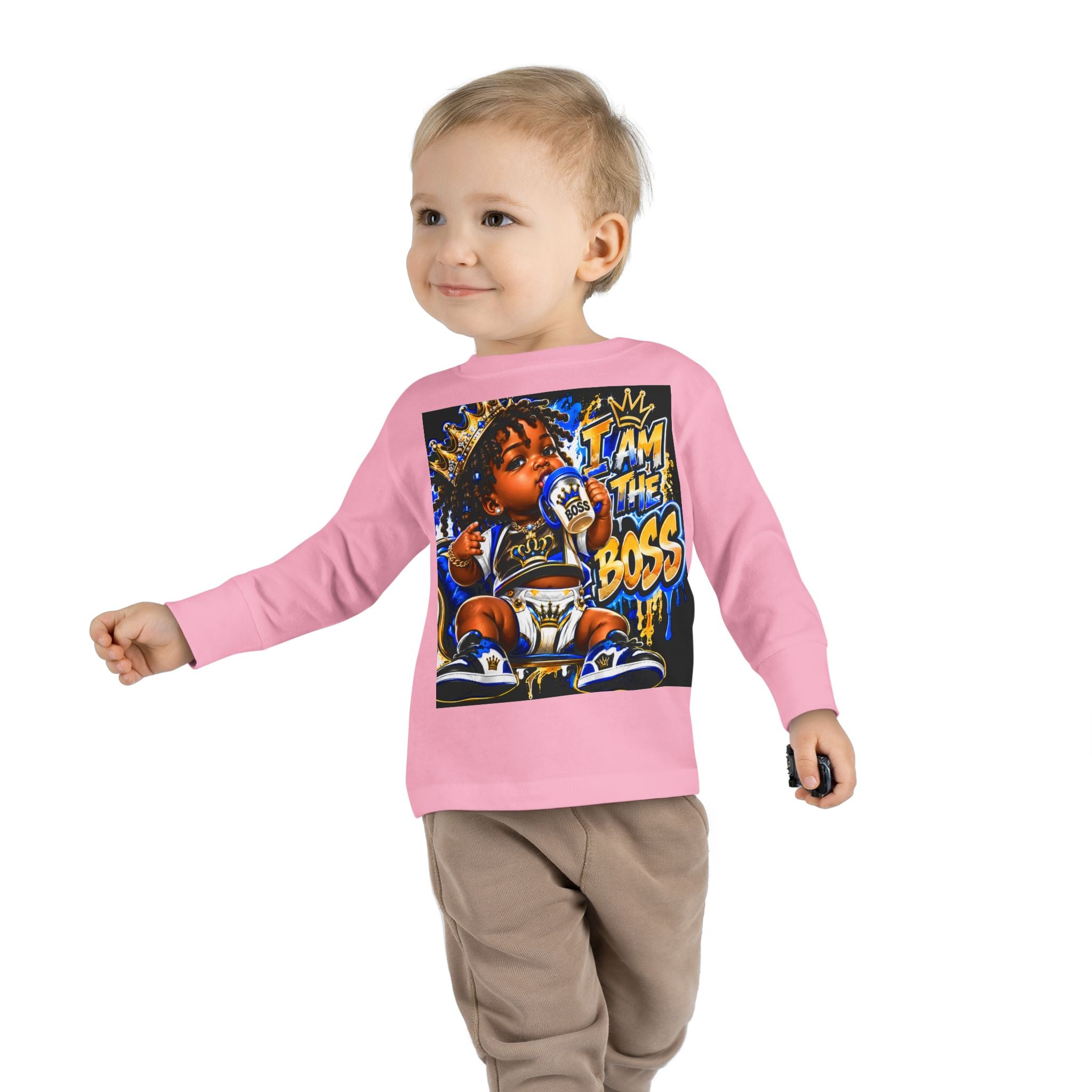 I Am The Boss Toddler Long Sleeve Tee — Cute Urban Baby Graphic Shirt