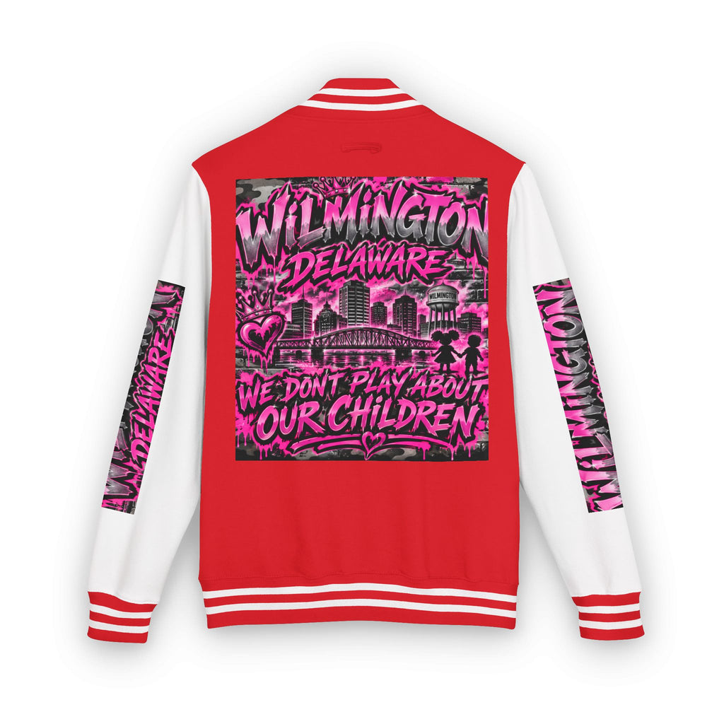 Wilmington Delaware Letterman Jacket — 'We Don't Play About Our Children' Varsity Coat
