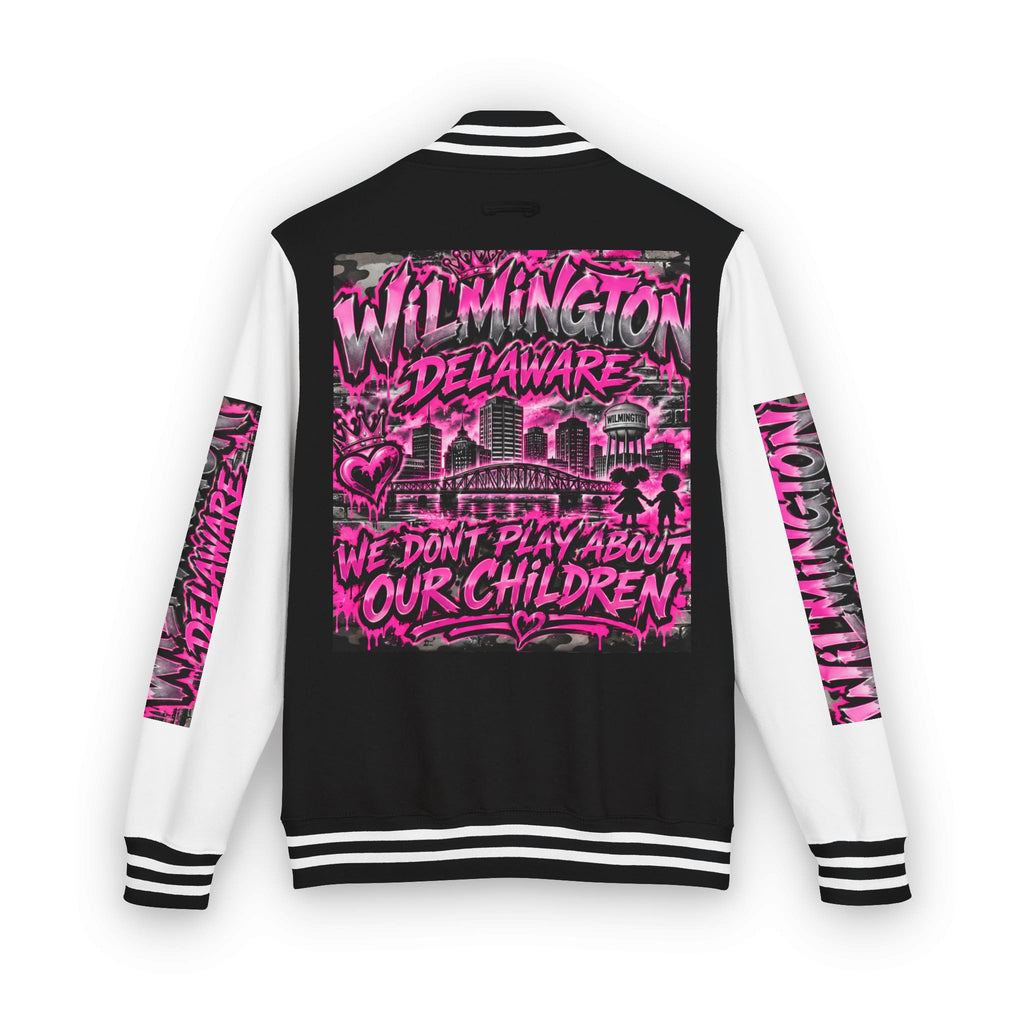 Wilmington Delaware Letterman Jacket — 'We Don't Play About Our Children' Varsity Coat