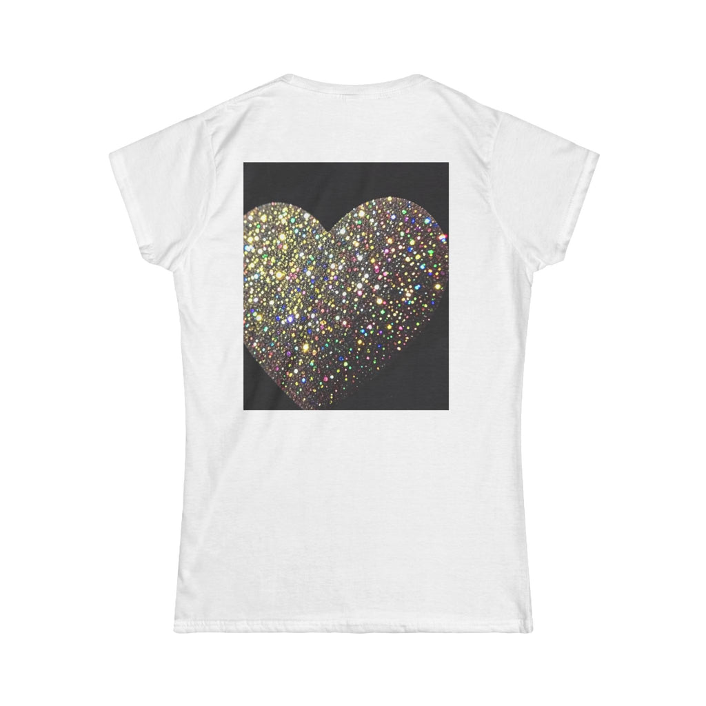 Glitter Heart Tee — Sparkling Sequin Heart Graphic Women's T-Shirt