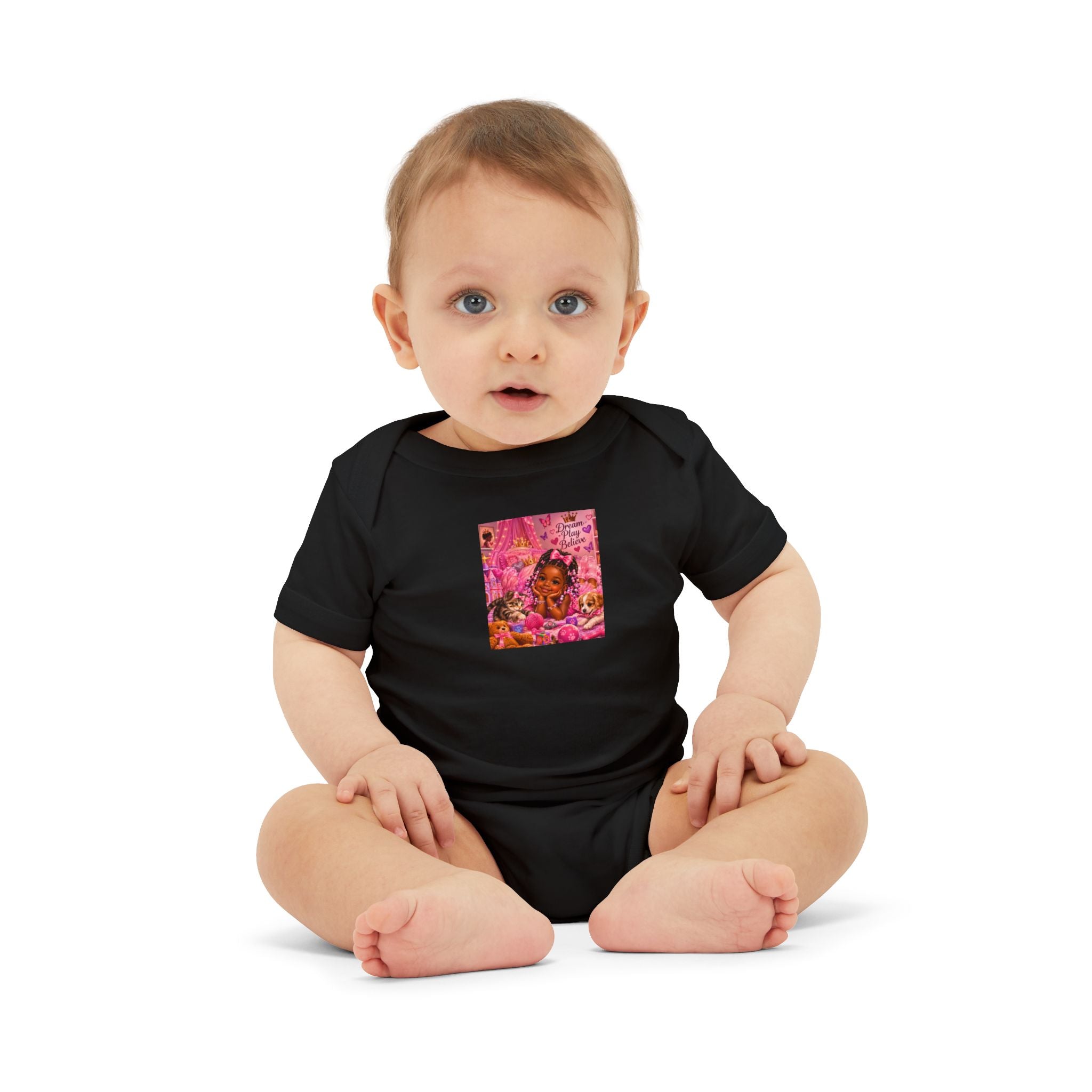 Pink Floral Baby Onesie – Cute Nursery Art Infant Jersey One Piece