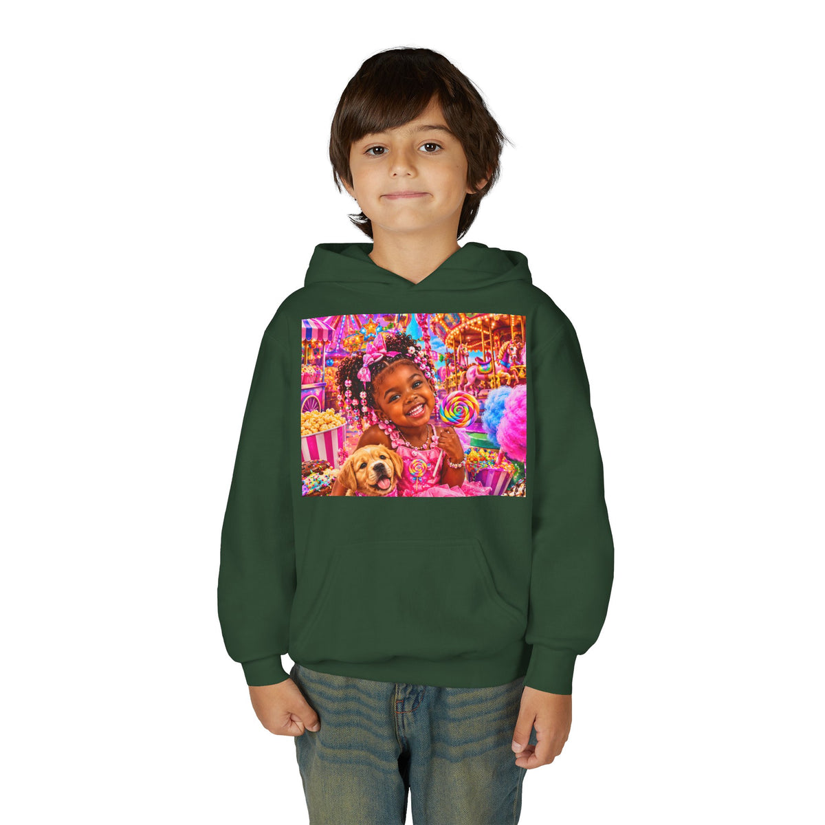 Youth Carnival Girl and Puppy Fairground Hoodie
