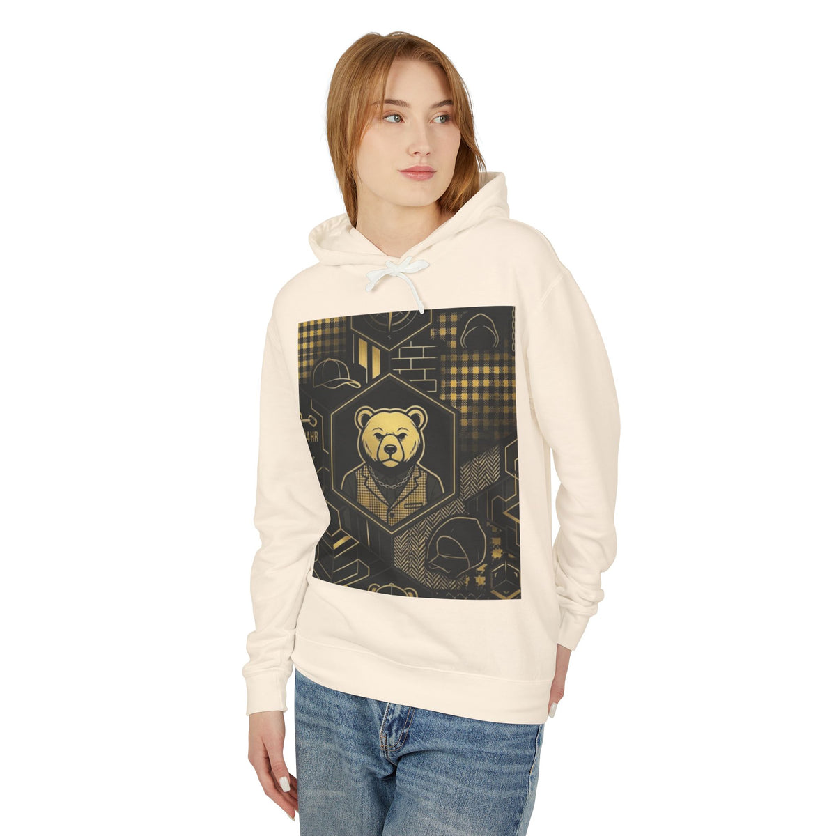 Geometric Bear Graphic Hoodie