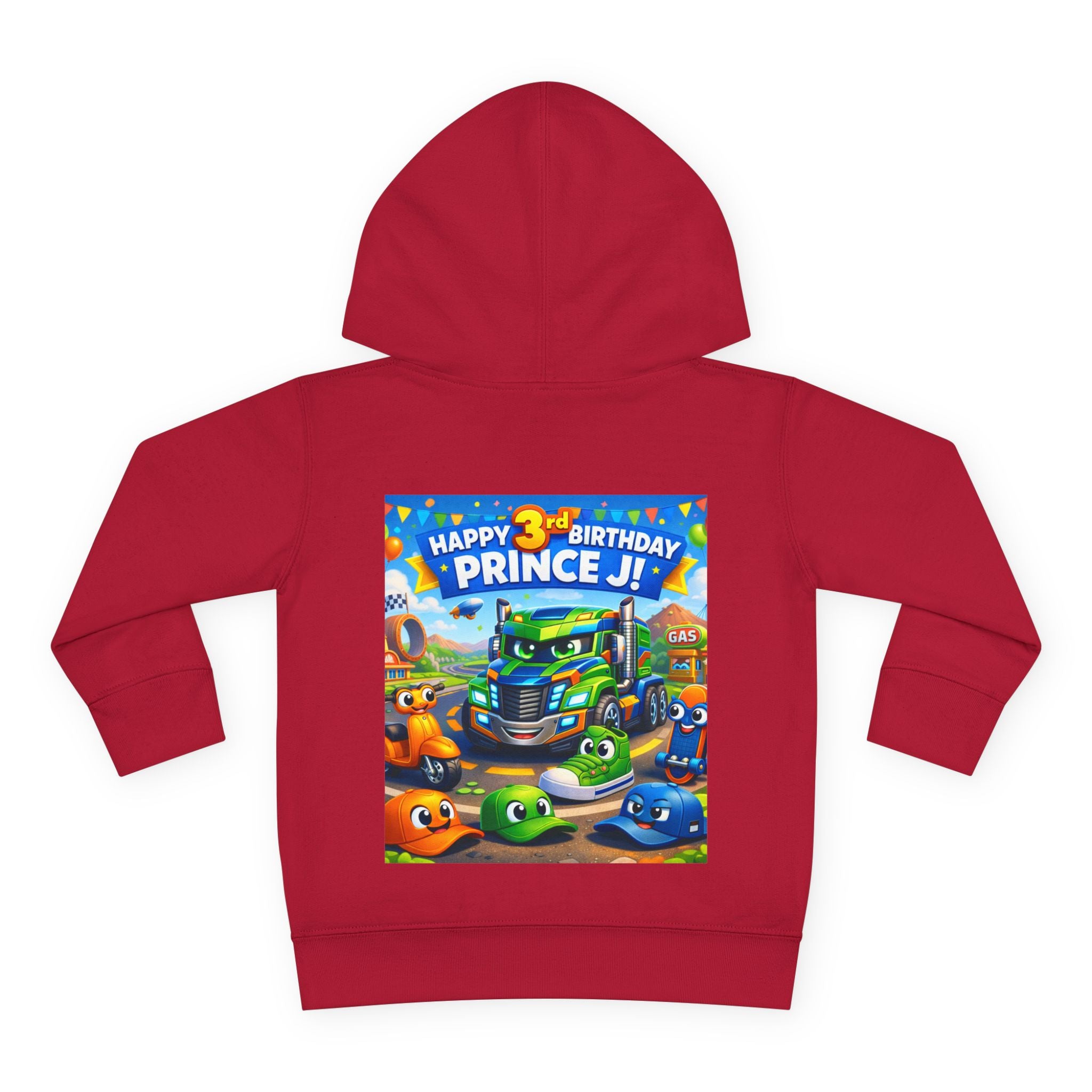 Toddler Hoodie — Colorful Birthday Truck & Candy Party Kids Pullover