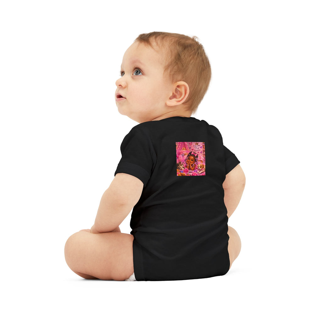 Pink Floral Baby Onesie – Cute Nursery Art Infant Jersey One Piece