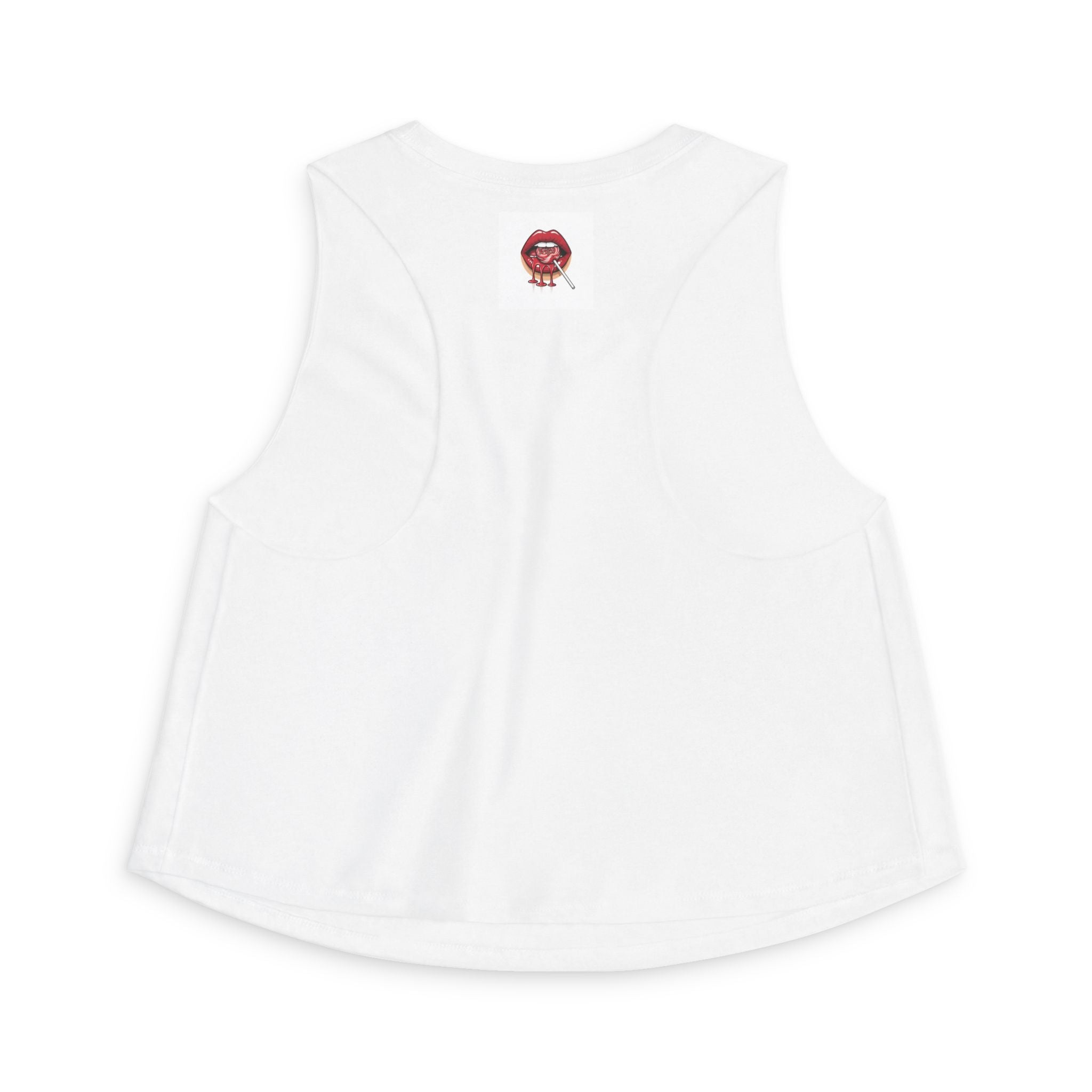 Lollipop Lips Crop Top — Retro Red Candy Graphic Women's Tank