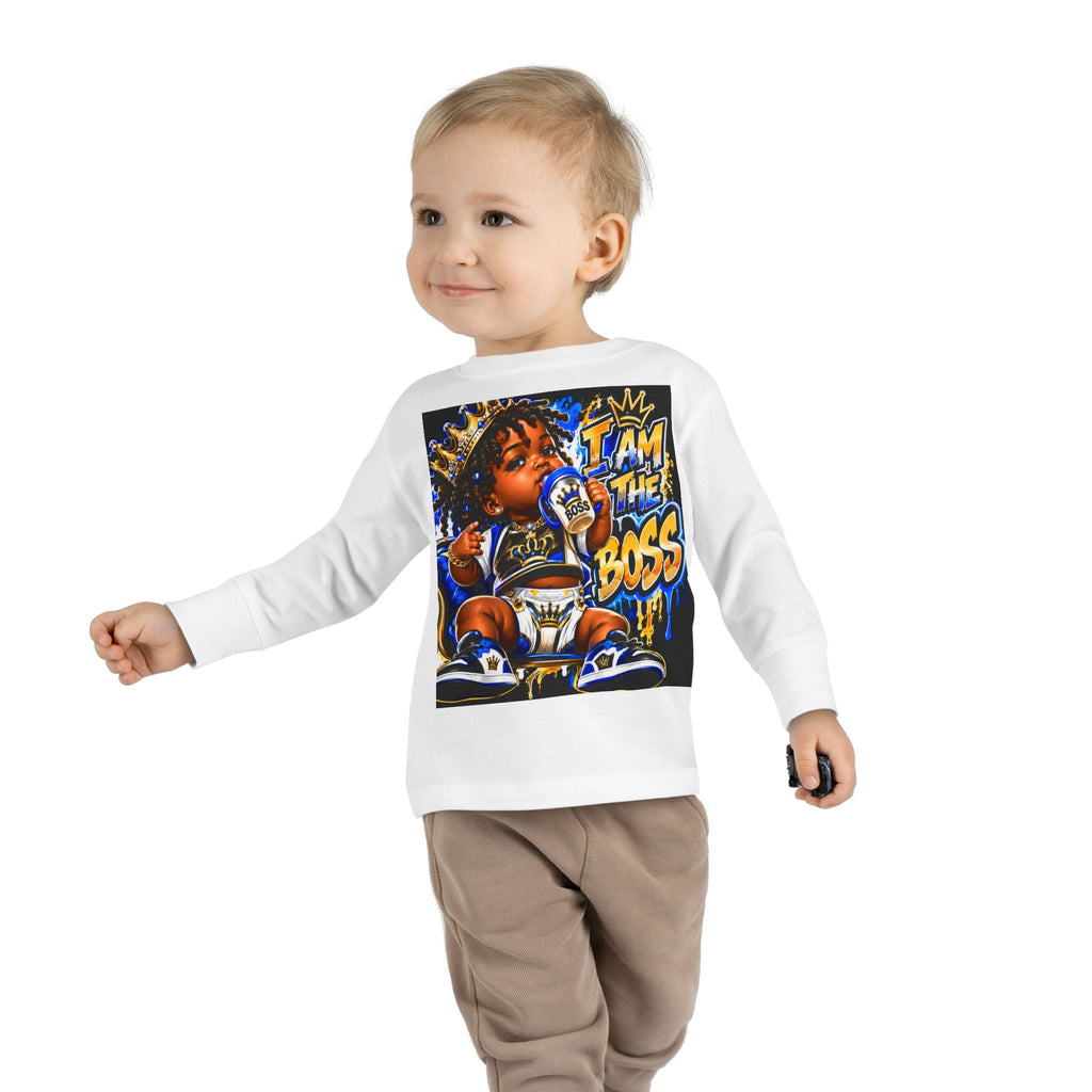 I Am The Boss Toddler Long Sleeve Tee — Cute Urban Baby Graphic Shirt