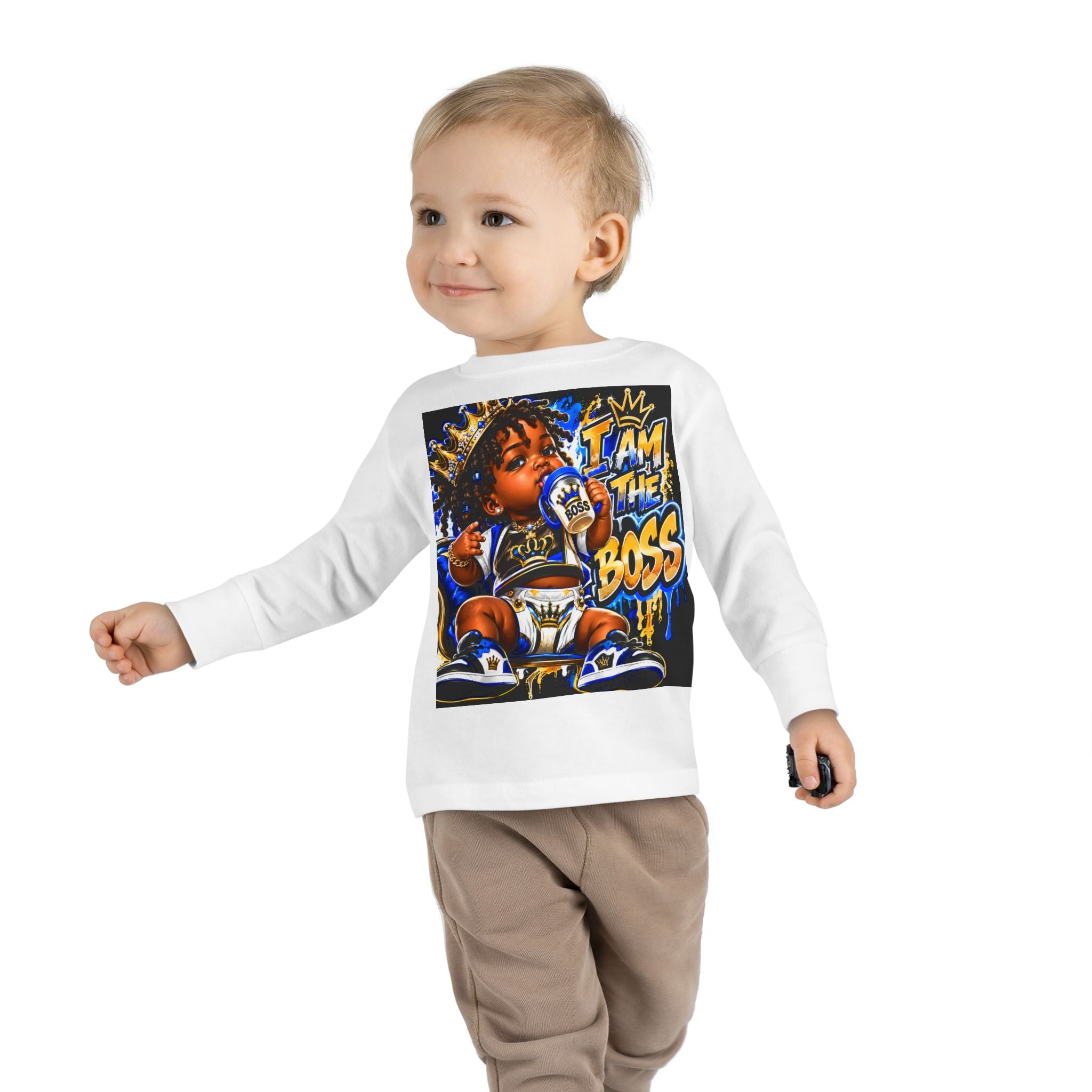 I Am The Boss Toddler Long Sleeve Tee — Cute Urban Baby Graphic Shirt
