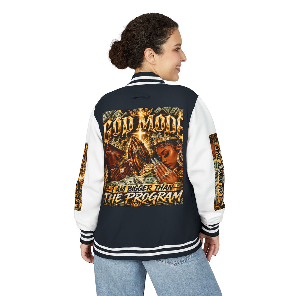 Letterman Jacket — 'I Am Bigger Than The Program' Graphic Varsity Jacket