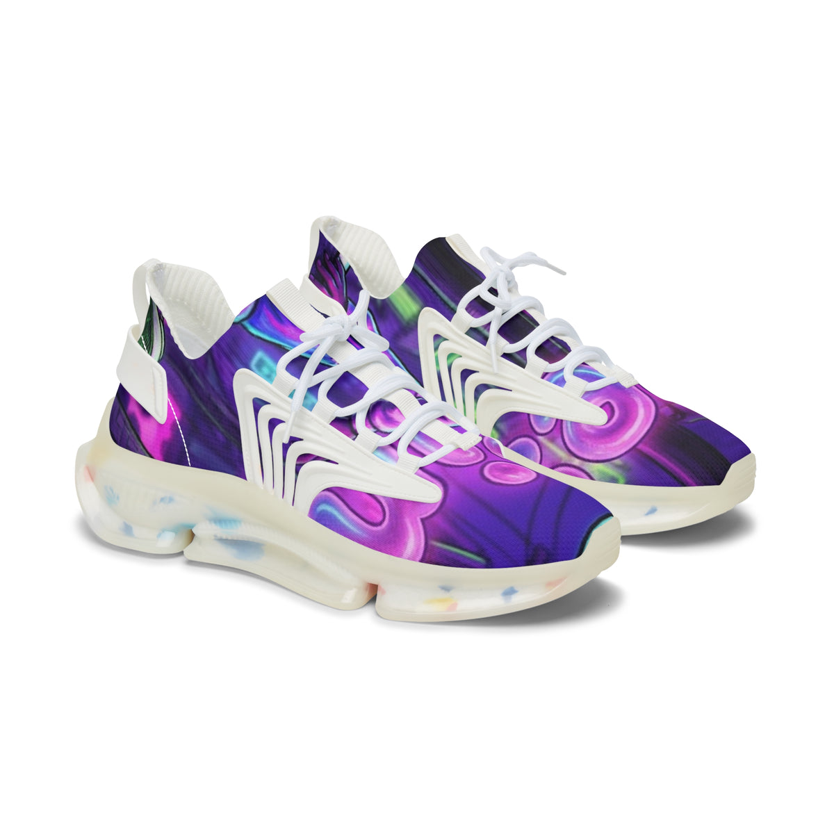 Women's Purple Galaxy Mesh Sneakers