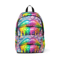 Rainbow Drip Lips Backpack — Colorful Pop Art School Bag