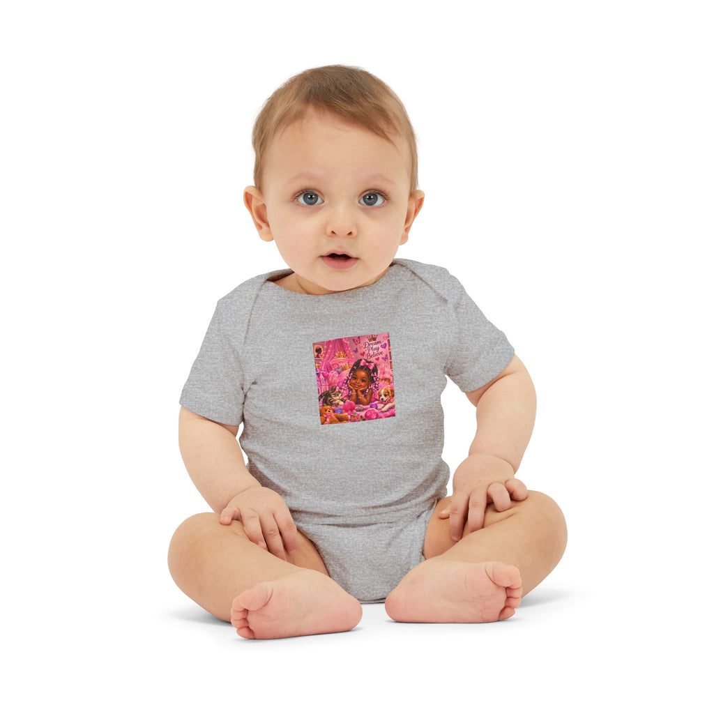 Pink Floral Baby Onesie – Cute Nursery Art Infant Jersey One Piece