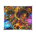 Magical Afro Warrior Comforter — Vibrant African Fantasy Bedspread