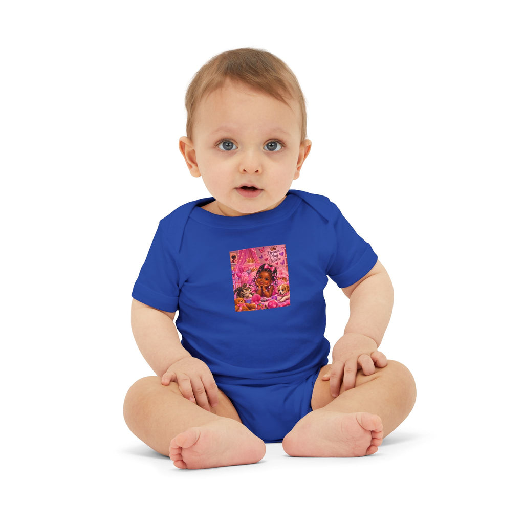Pink Floral Baby Onesie – Cute Nursery Art Infant Jersey One Piece