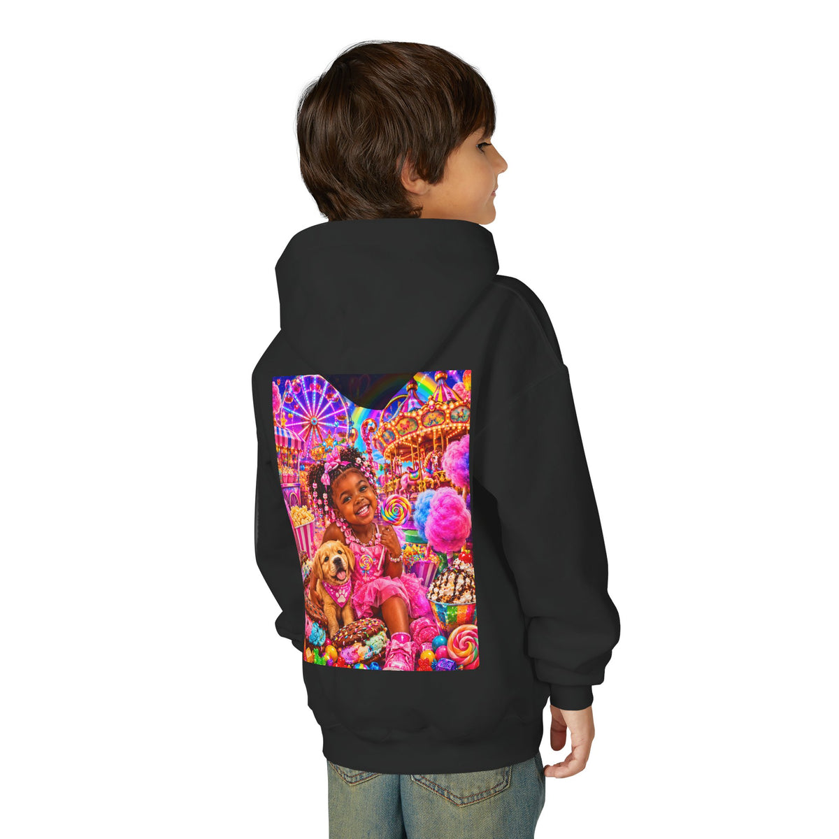 Youth Carnival Girl and Puppy Fairground Hoodie
