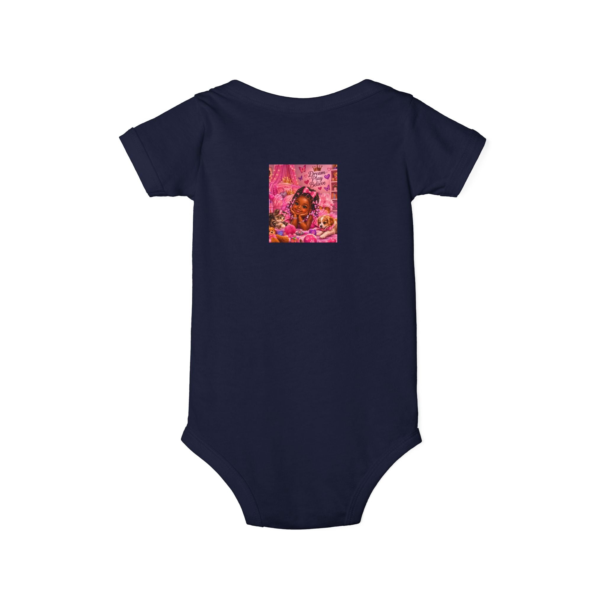 Pink Floral Baby Onesie – Cute Nursery Art Infant Jersey One Piece