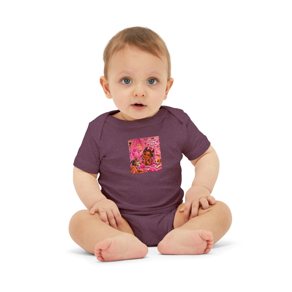 Pink Floral Baby Onesie – Cute Nursery Art Infant Jersey One Piece