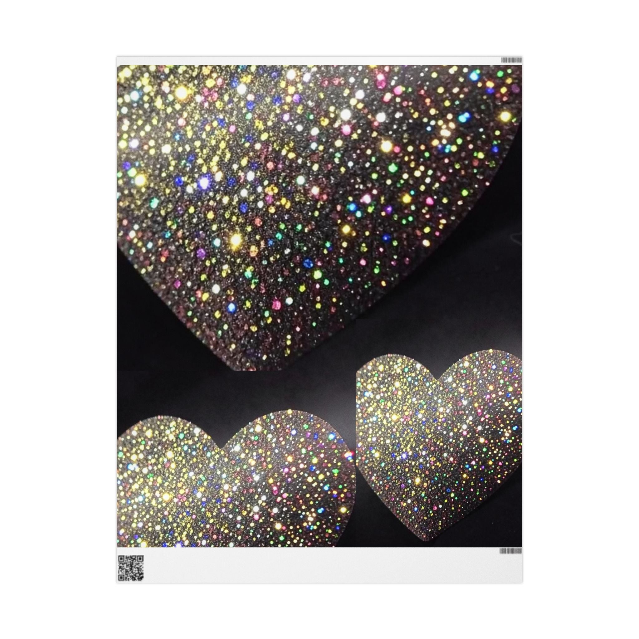 Holographic Heart Confetti Wrapping Paper Roll