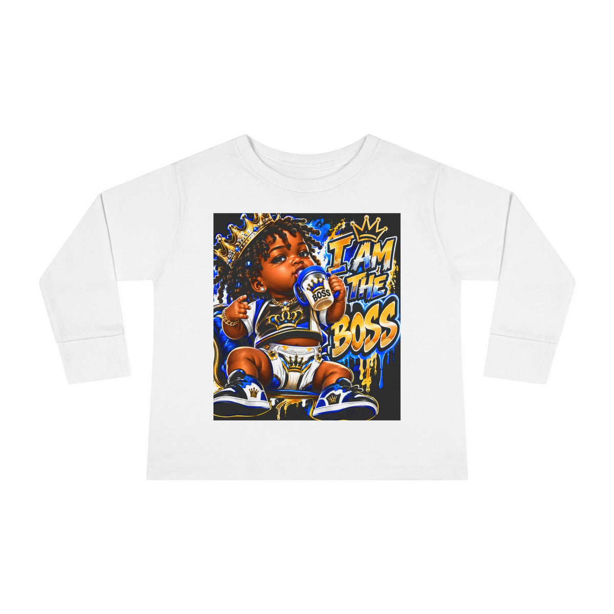 I Am The Boss Toddler Long Sleeve Tee — Cute Urban Baby Graphic Shirt