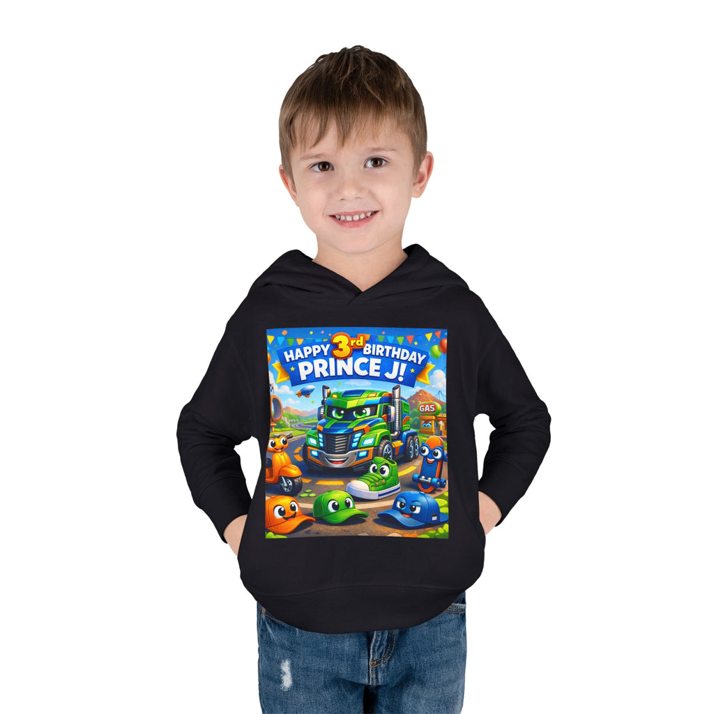 Toddler Hoodie — Colorful Birthday Truck & Candy Party Kids Pullover
