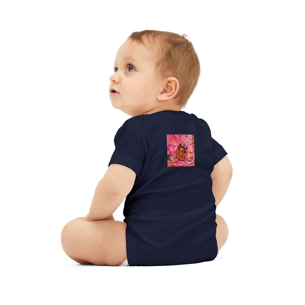 Pink Floral Baby Onesie – Cute Nursery Art Infant Jersey One Piece