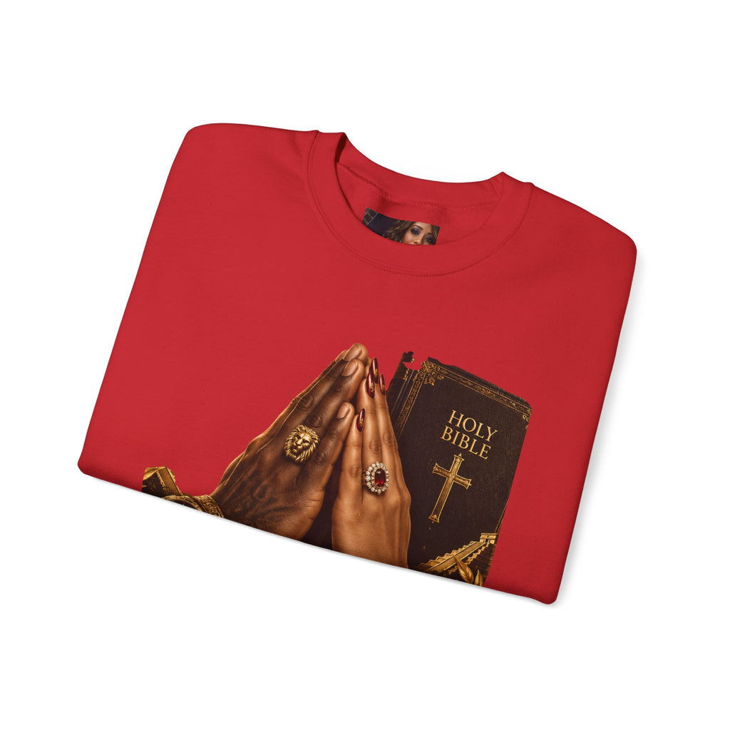 Holy Bible Praying Hands Religious Crewneck Sweatshirt