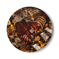 Glitter Heart Ceramic Coaster — Sparkling Gold Confetti Drink Coaster