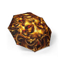 Golden Dragon Skull Foldable Umbrella — Gothic Fantasy Rain Shield
