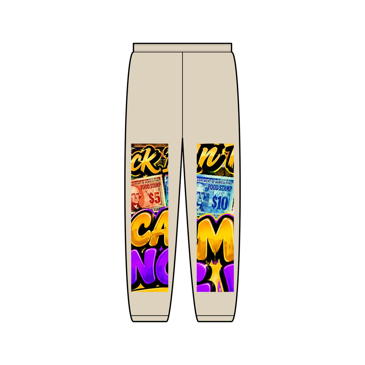 Money Graphic Sweatpants — Colorful Casino Jackpot Leg Art