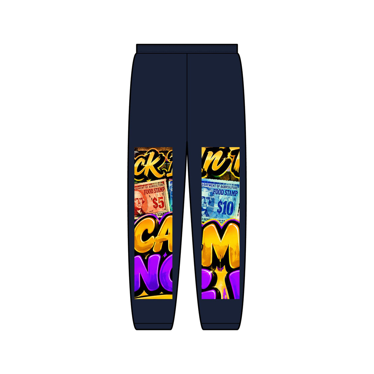 Money Graphic Sweatpants — Colorful Casino Jackpot Leg Art