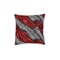 Red Glitter Lips Zebra Throw Pillow — Glam Decorative Square Pillow